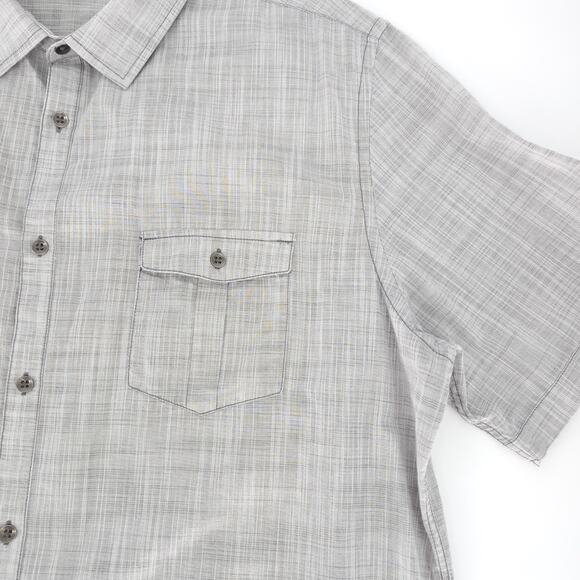 Alfani Mens Regular Fit Gray Grey Button Down Short Sleeve Shirt - Size XXL -GUC - Picture 5 of 10